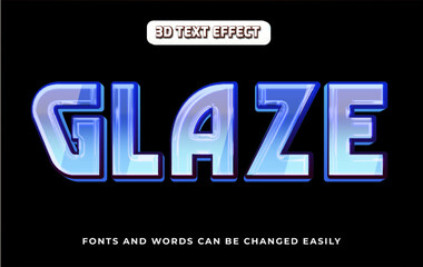 Glaze 3d editable text effect style