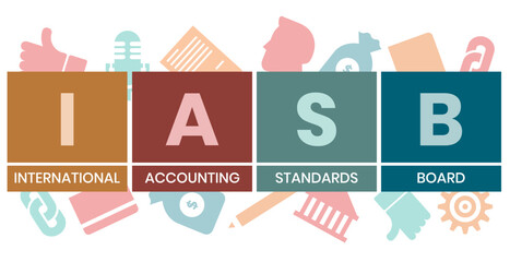 IASB - International Accounting Standards Board acronym business concept. vector illustration concept with keywords and icons. lettering illustration with icons for web banner, flyer, landing page