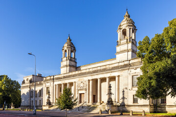 Cardiff Crown Court, main eastern entrance, Cardiff, wales