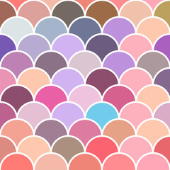 Obraz premium Abstract geometric shape seamless pattern with colorful doodles. Flat cartoon background, simple modern art shapes in bright childish colors. Creative print texture, contemporary backdrop design.