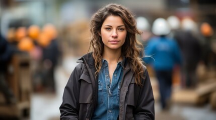 Obraz premium woman working on construction site