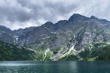 Lake in a mountain wallpaper. Lake in a Poland Tatra National Park scenic postcard.
