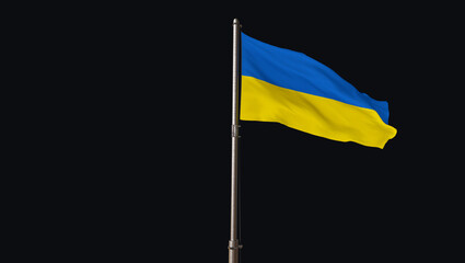 Ukrainian state flag - Yellow and blue national flag. a visual design work - istanbul, Turkey - August 30 (3D Rendering)