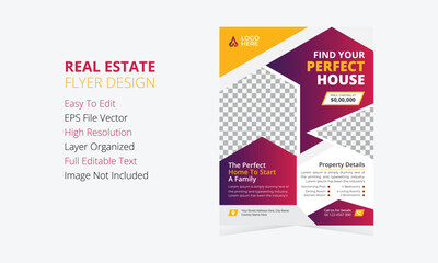 Real estate land building a4 flyer or poster template 