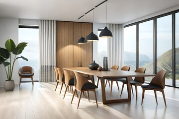 Fototapeta premium modern dining room generated ai