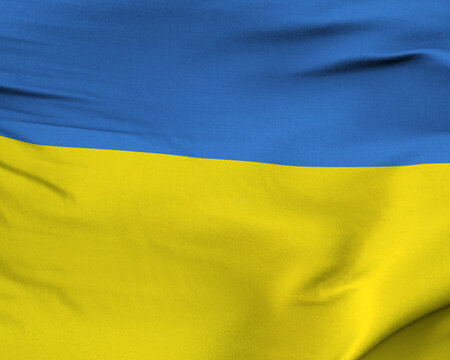 Ukrainian state flag - Yellow and blue national flag. a visual design work - istanbul, Turkey - August 30 (3D Rendering)