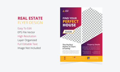 Real estate flyer design template