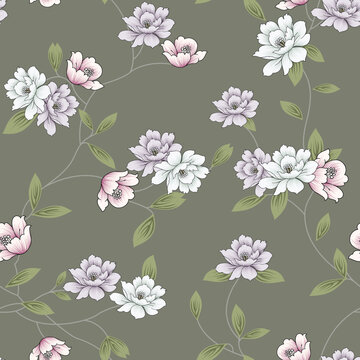 seamless vector flower with cheeks design pattern on background © Parth Patel