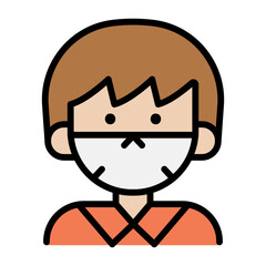 Man in face mask icon
