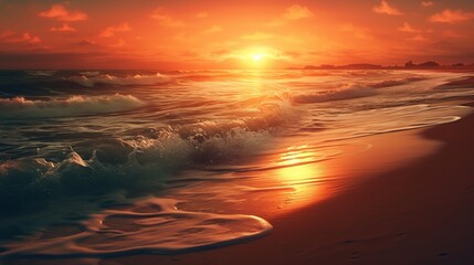 Fototapeta na wymiar Beautiful sunset over the sea. Nature composition.