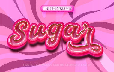 Sugar 3d editable text effect style