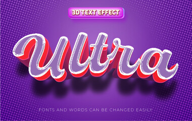 Ultra 3d editable text effect style