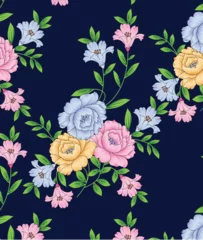 Behang seamless vector flower with cheeks design  pattern on background © Parth Patel