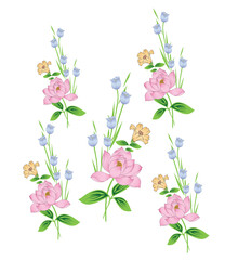 Obraz na płótnie Canvas seamless vector flower with cheeks design pattern on background