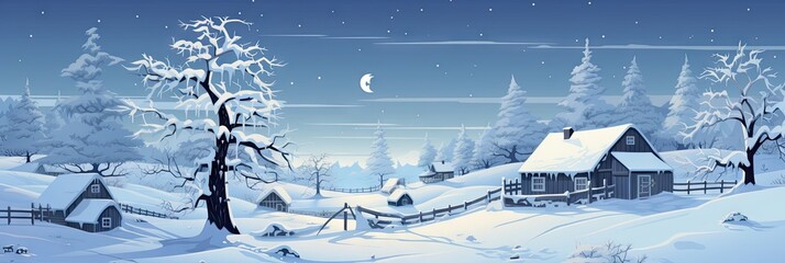 Fototapeta na wymiar snowy winter landscape scene