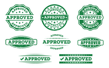 Approved Stamp in Circle Rubber Style Vector illustration