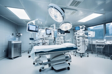 Photo of a hospital room with medical equipment and monitors