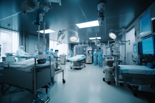 Photo of a well-equipped hospital room with modern medical equipment
