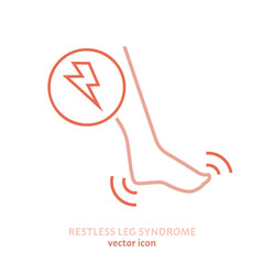 Restless leg syndrome outline icon. RLS linear sign.