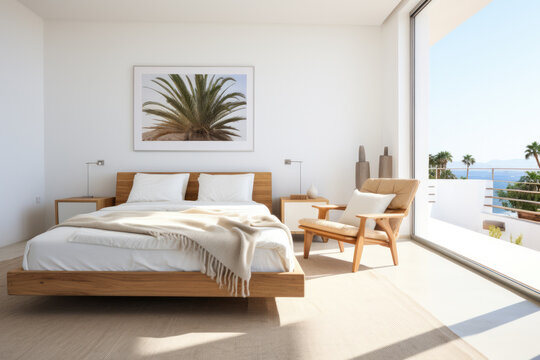 Modern bedroom with minimalistic decoration