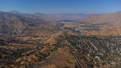 Aerial View of Bodfish and Lake Isabella, Kern County, California