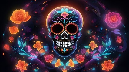 Day of the Dead, remembering the departed, charming festivity full of color background