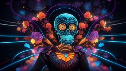 Day of the Dead, remembering the departed, charming festivity full of color background