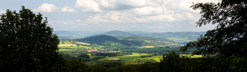 the landscape of the röhn in germany panorama
