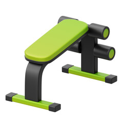 Abdominal Crunch Bench Press 3D icon Isolate Transparent Background, 3D Rendering illustration