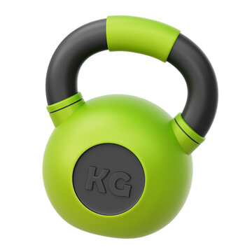 Gym Kettlebell 3D icon Isolate Transparent Background, 3D Rendering illustration