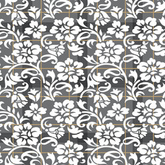 seamless vector flower with cheeks design  pattern on background