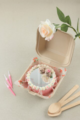 Mirror Lunch Box Korean Cake for Birthday or Valentine
