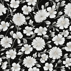 Seamless floral background. Generative AI.