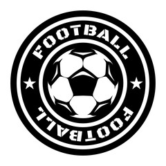 Soccer ball, football logo. Sport games. Sporting equipment. Emblem, badge.