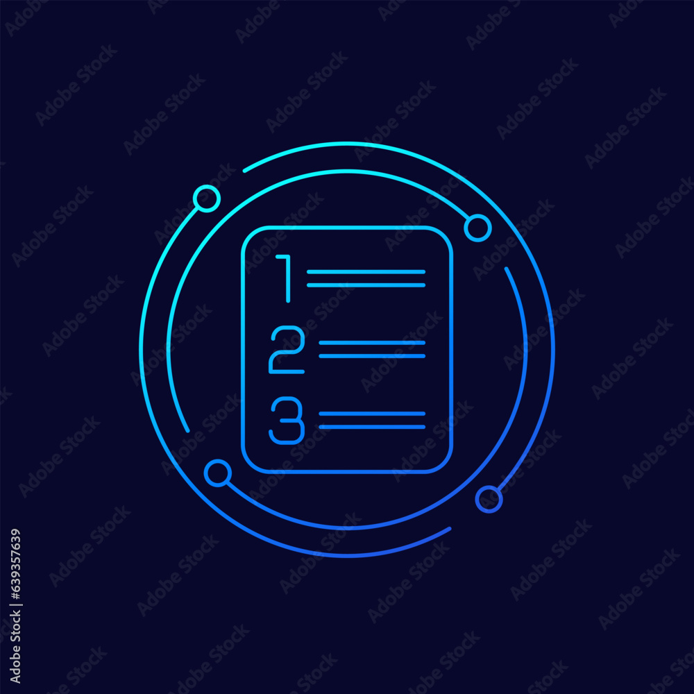 Poster priority, prioritize tasks icon, linear design