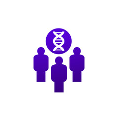 clones or cloning icon with people and dna