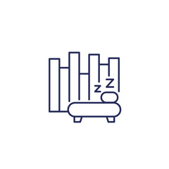 Fototapeta premium Sleep tracking line icon with a graph
