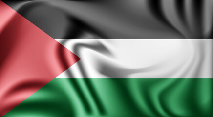 Palestine nation wavy flag vector background design