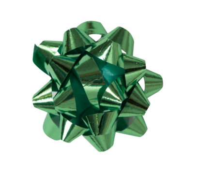 Isolated green shiny paper ribbon