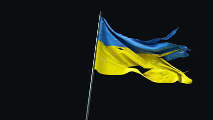 Ukrainian state flag - Yellow and blue national flag. a visual design work - istanbul, Turkey - August 30 (3D Rendering)