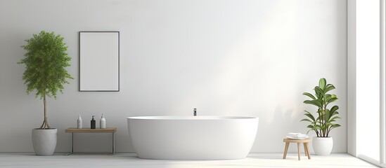 A modern bathroom that is spotless and white