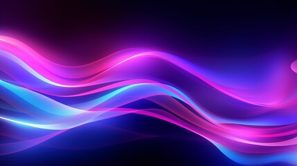 Neon Background with Abstract Techno Waves. AI generated