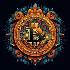 Fototapeta na wymiar Bitcoin is a decentralized digital currency.