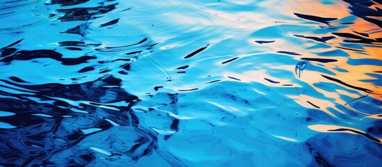 Fototapeta premium Digital photo of water surface transformed into abstract art Geometric ornament combining elements Poster for home and office decoration