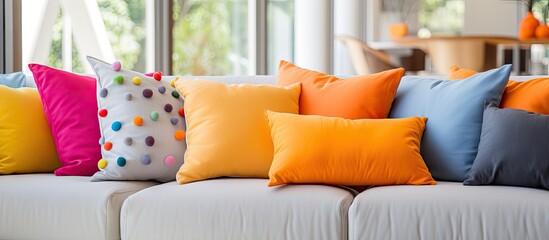 Vibrant cushions in the lounge