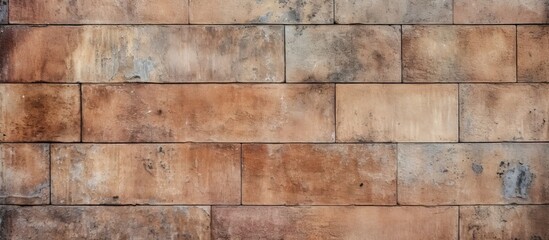 Grunge brown ceramic tile wall for background
