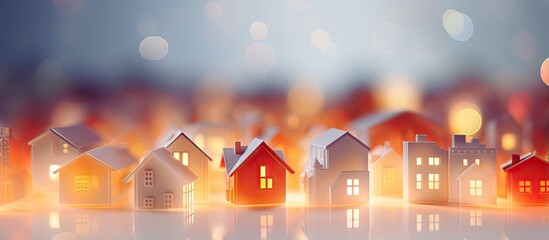 Obraz premium Blurry image of residences structures and bokeh caused by lens distortion for use as wallpaper background and design