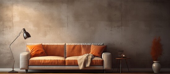 Sofa in interior illustration