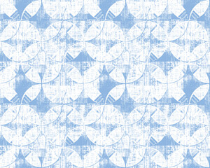 layered geo floral watercolor textured seamless pattern