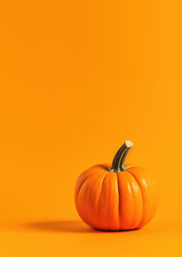 vertical pumpkin on an orange background 